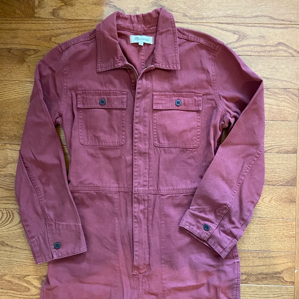 Faded Red Long Sleeve Jumpsuit